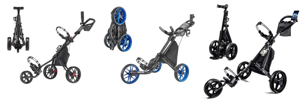 Three Wheel Golf Push Cart combined image