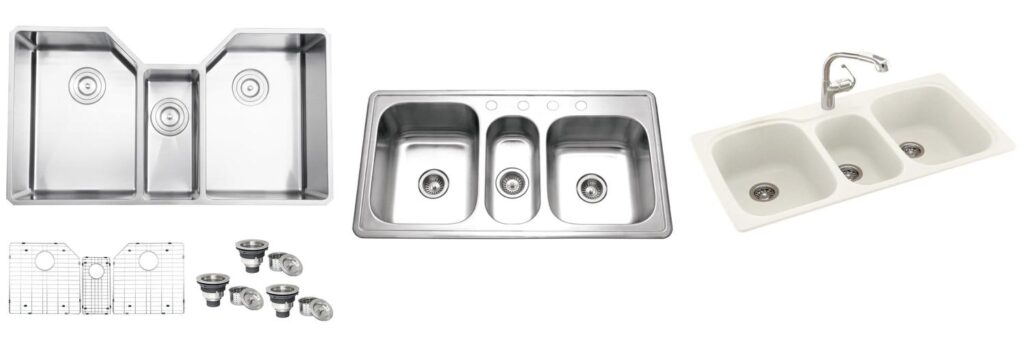 Triple Bowl Kitchen Sinks combined image