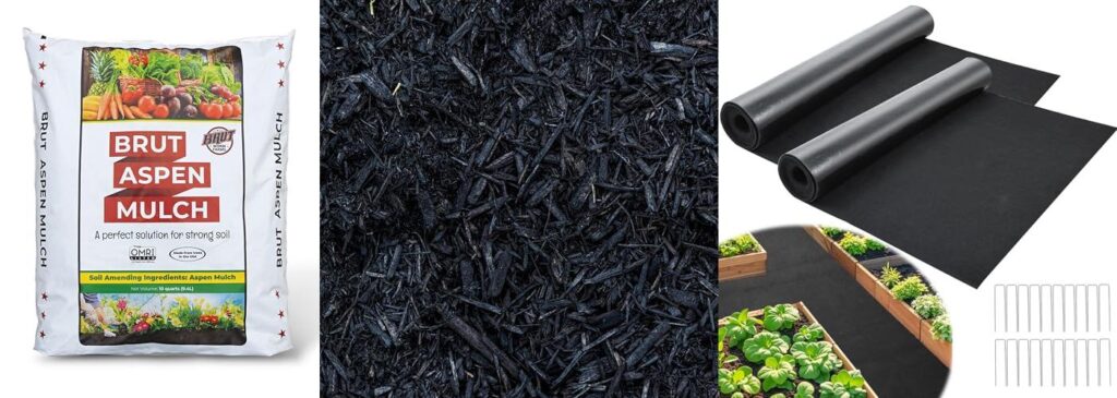 Black Mulch For Garden Beds combined image