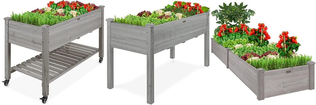 Choice Products Raised Garden Bed combined image
