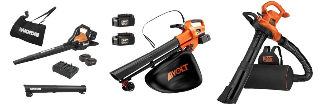 Cordless Leaf Vacuum Mulcher combined image