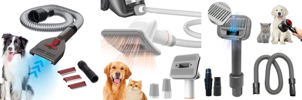 Dog Brush Vacuum Attachment combined image