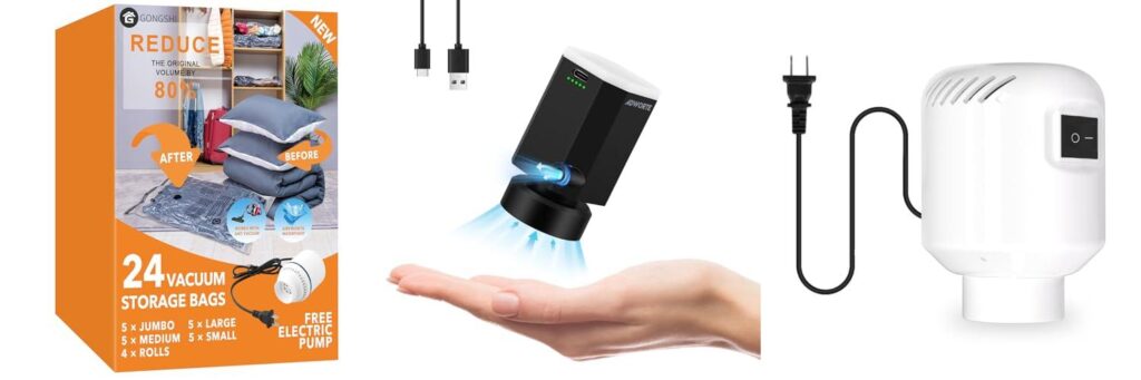 Portable Vacuum Sealer For Clothes combined image