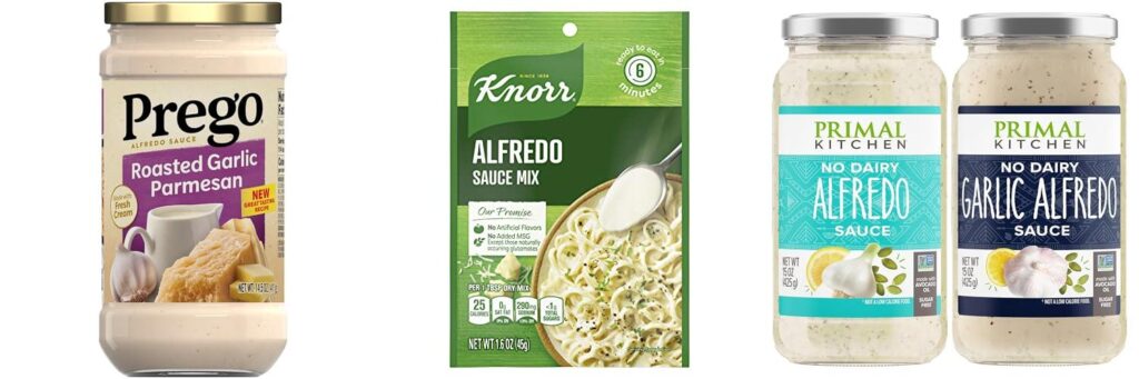 Store Bought Alfredo Sauce That Taste Like Olive Garden combined image