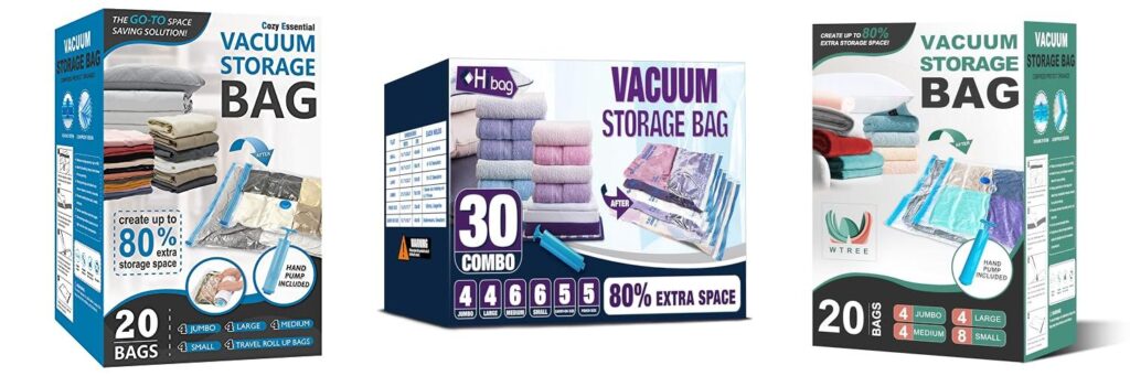 Vacuum Pack Bags For Clothes combined image