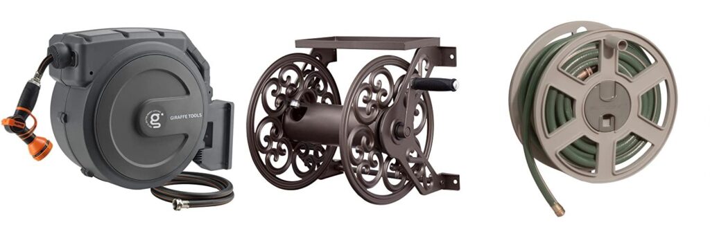 Wall Mounted Garden Hose Reel combined image