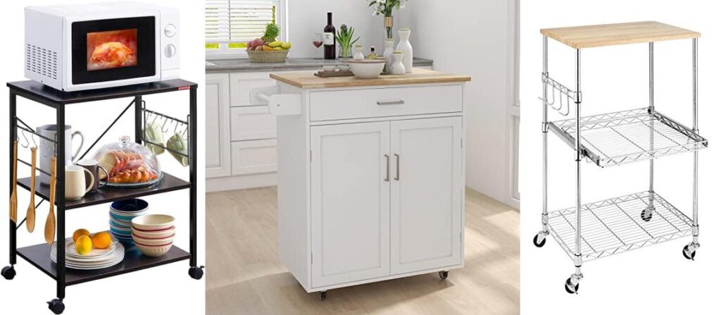 Brakes To Stop Rolling Microwave Cart Wheels combined image