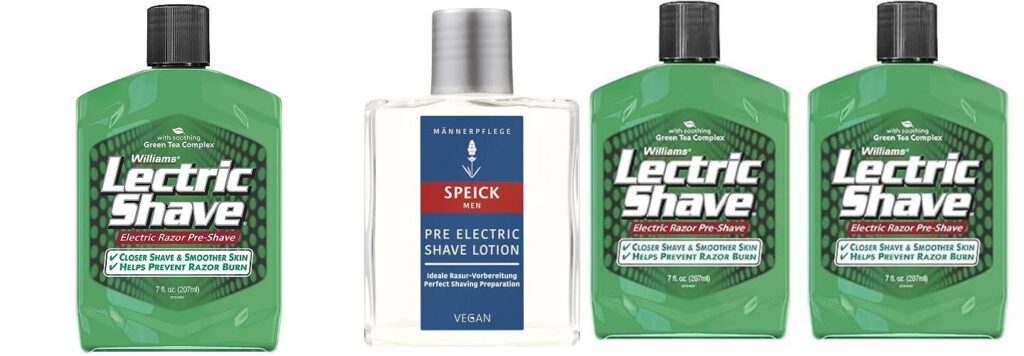 Electric Pre Shave Lotion combined image