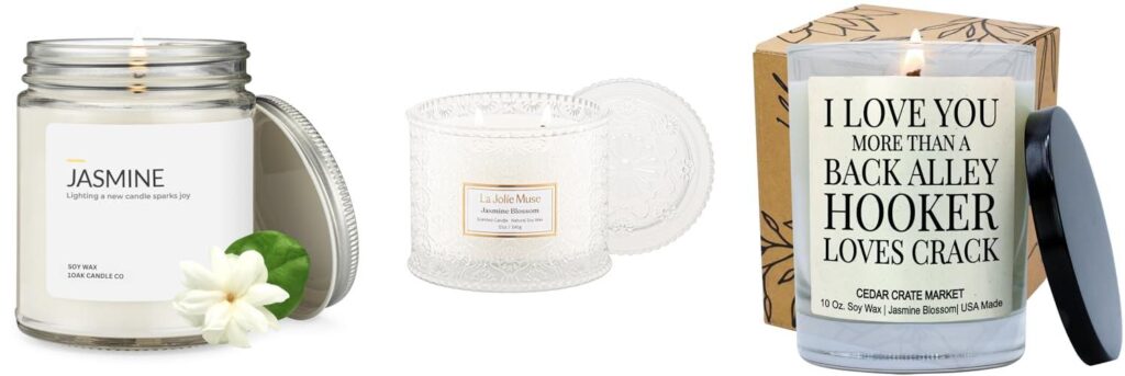 Jasmine Blossom Soy Candle combined image
