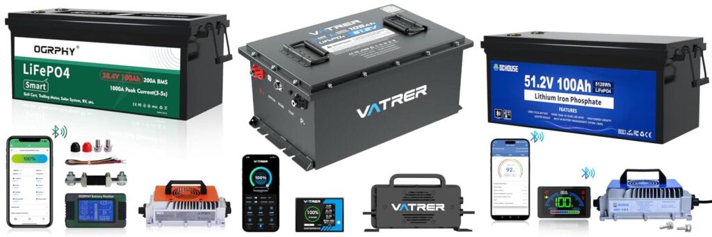Lithium Golf Cart Batteries combined image