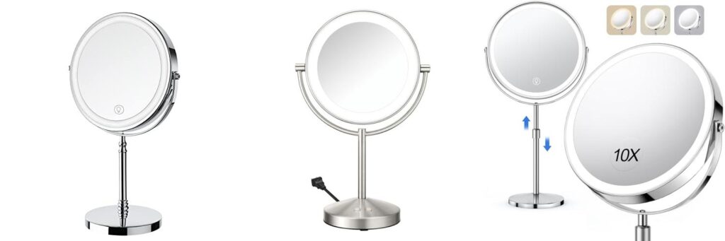 Illuminated Makeup Mirror combined image