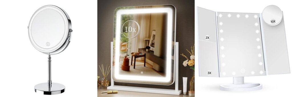 Lighted Makeup Mirror combined image