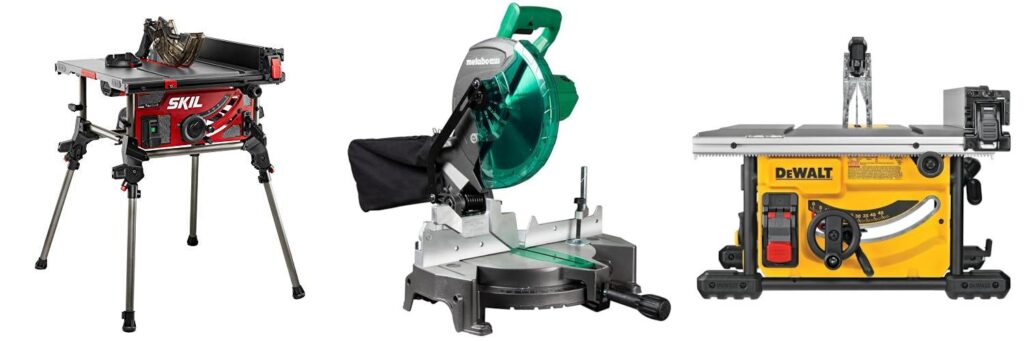 Rated Table Saw combined image
