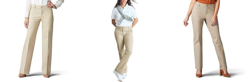Khaki Pants For Women combined image