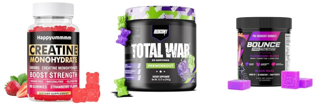 Pre Workout Gummies combined image