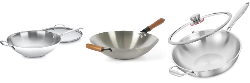 Best Stainless Steel Wok: A Quick Buying Guide 2 Stainless Steel Wok combined image