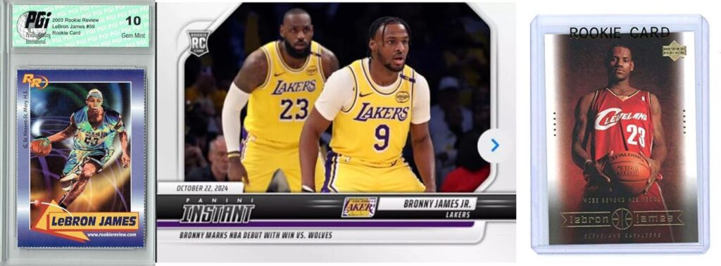 Lebron James Rookie Cards combined image