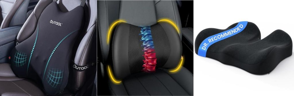 Car Seat Position For Lower Back Pain combined image