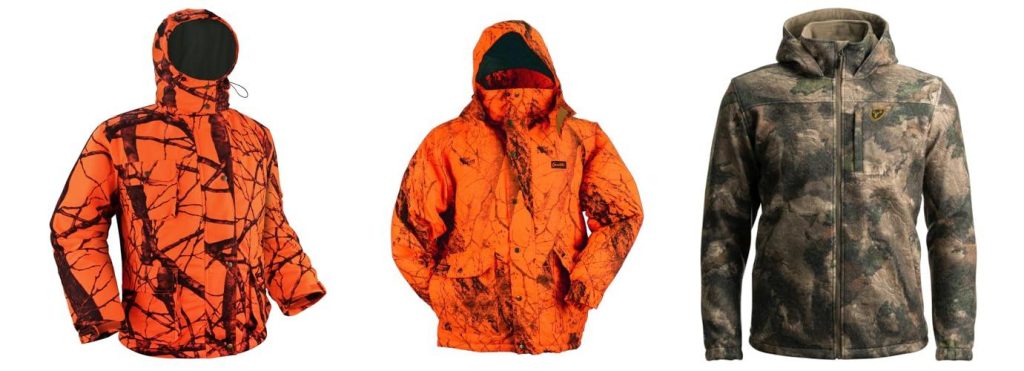 Orange Wool Mens Hunting Jacket combined image