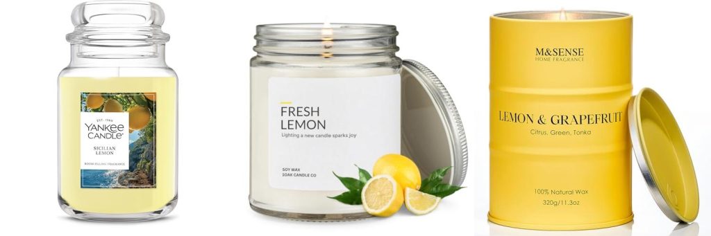 Smelling Lemon Candles combined image