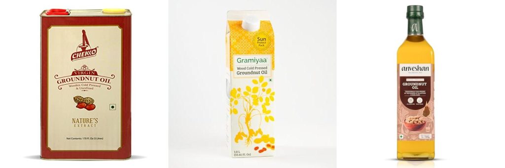 Wood Pressed Groundnut Oil combined image