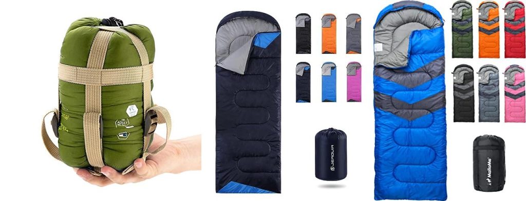 Affordable Backpacking Sleeping Bag combined image