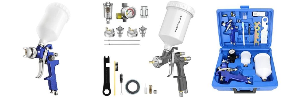 Air Compressor Paint Gun combined image