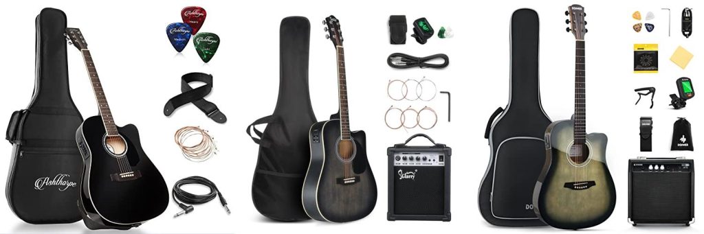 Budget Acoustic Electric Guitar combined image