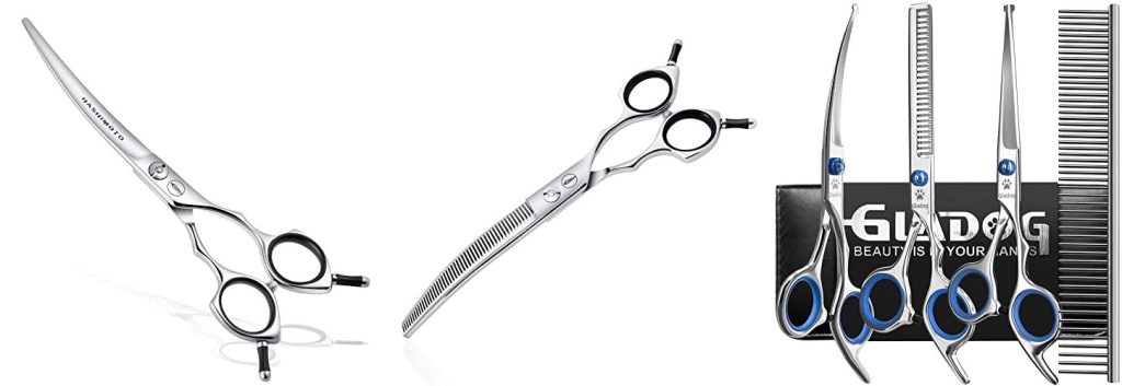 Curved Dog Grooming Shears combined image