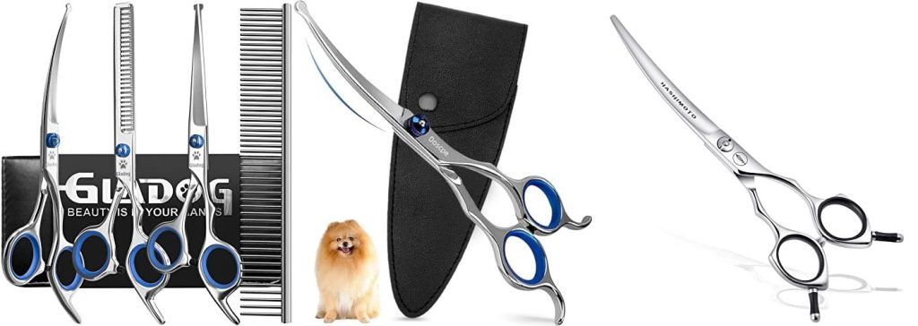 Curved Scissors For Dog Grooming combined image