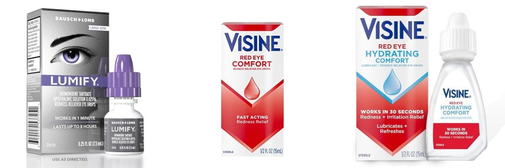 Eye Drops Red Eyes combined image