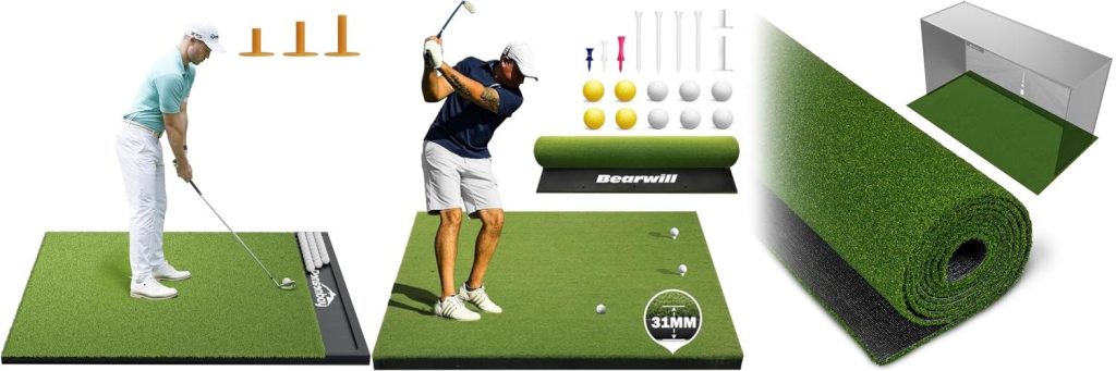 Golf Simulator Hitting Mat combined image