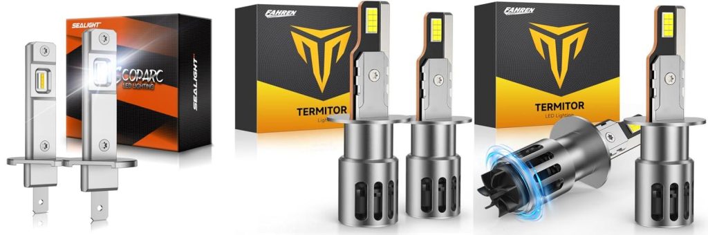 H1 Led Bulb For Projector Headlight combined image