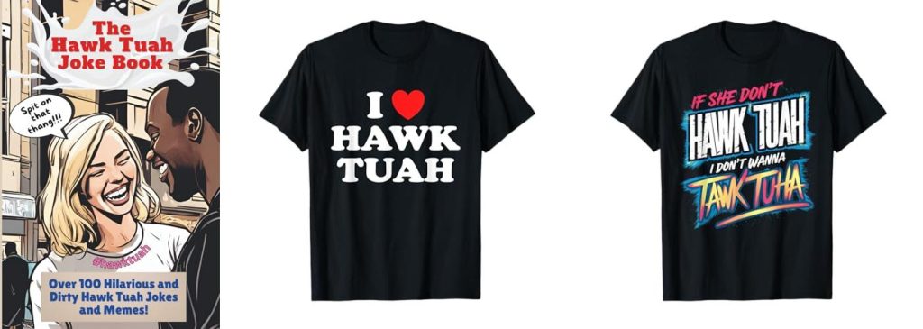 Hawk Tuah Meme combined image