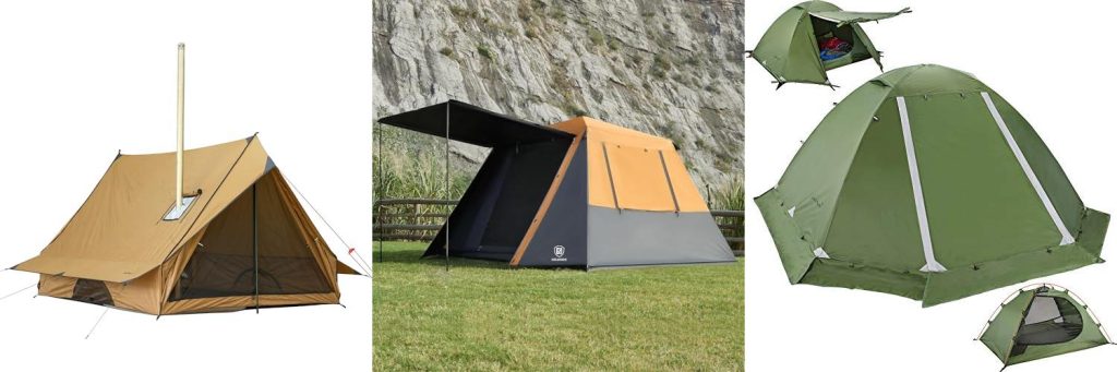 Tent Winter Camping combined image
