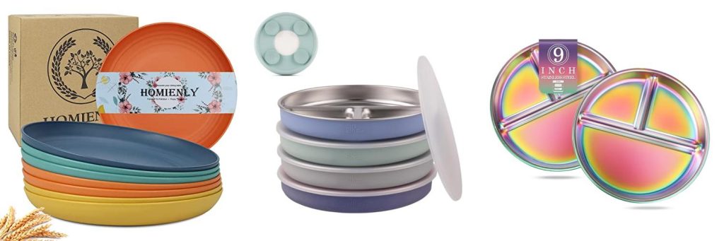 Non Plastic Kids Plates combined image