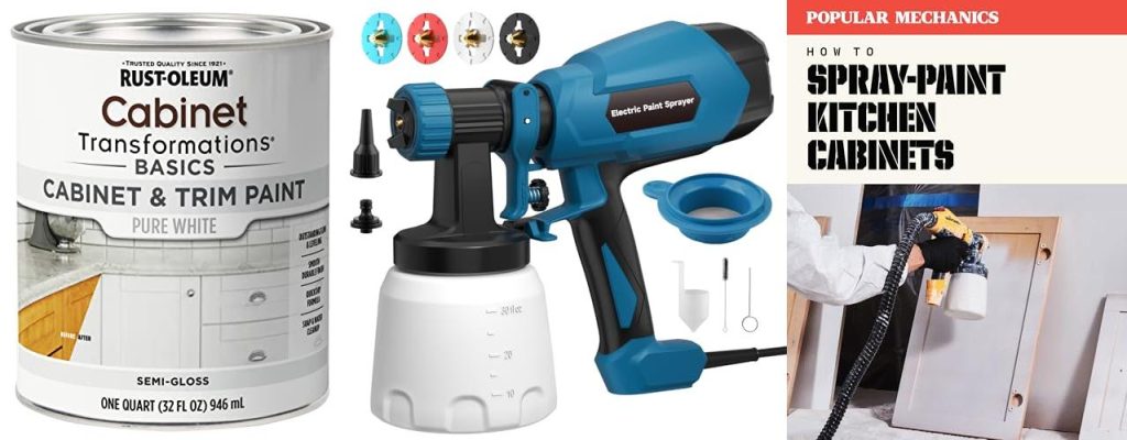 Paint For Spraying Kitchen Cabinets combined image