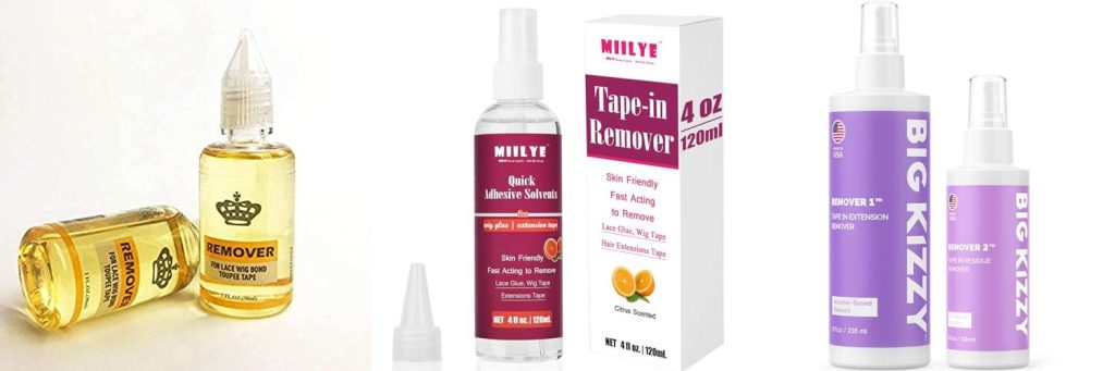 Remover For Tape In Hair Extensions combined image