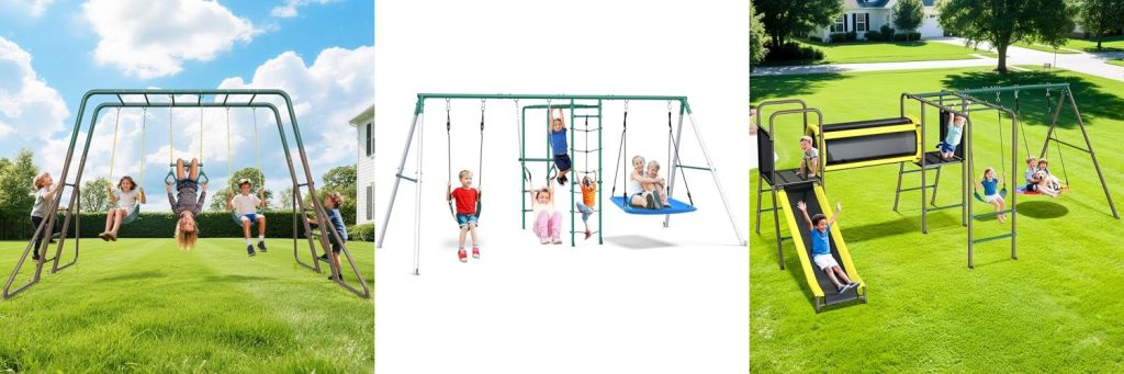 Swing Sets With Monkey Bars combined image